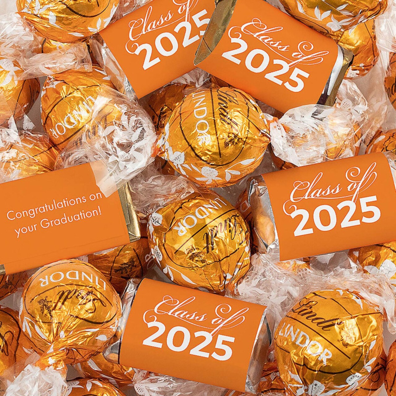 Orange Graduation Candy Party Favors 77 Pcs Hershey's Miniatures & Truffles
